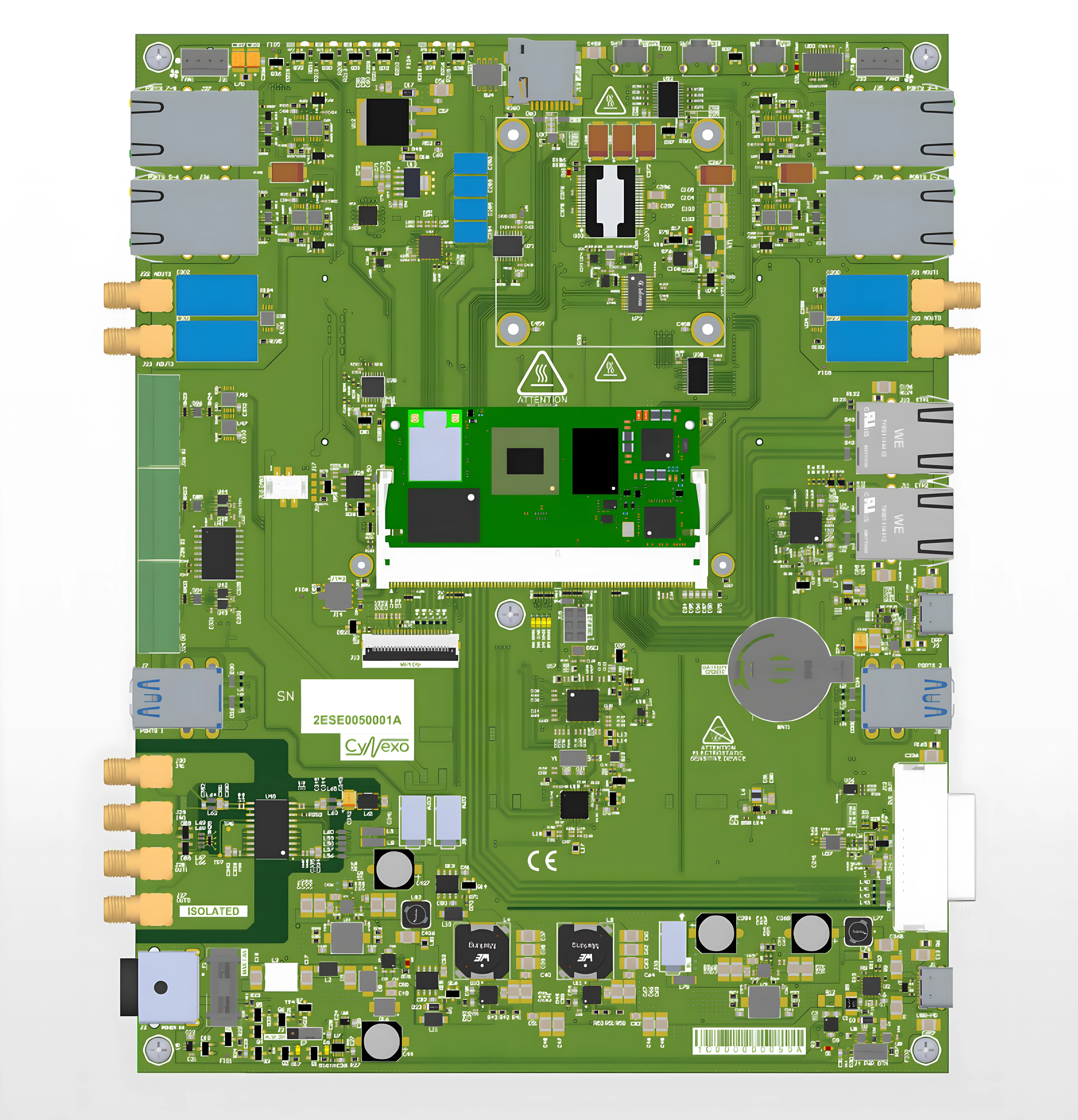 Close-up of precision hardware components in Flex-I
